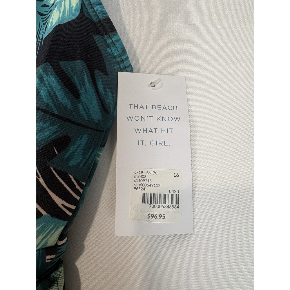 NWT Swim By Cacique Lightly Lined No Wire One Piece Swim Dress Suit Size 16 - Picture 13 of 13
